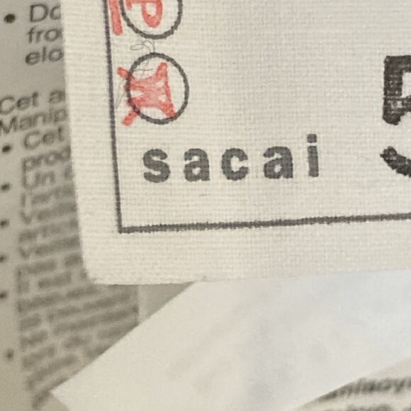 Sacai Draped Back Double Breast Coat Womens Medium Navy Black Military Knit Wool - Picture 7 of 12